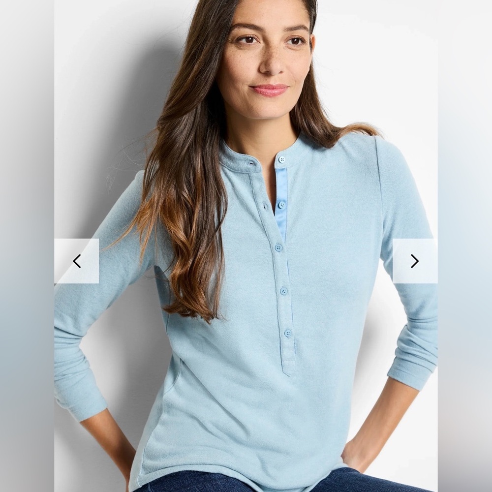 Nic+Zoe Womens Cozy Long Sleeve Henley Large